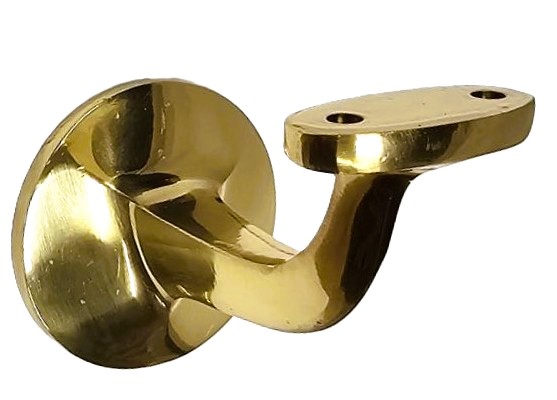 100.0023.35 Handlaufhalter Handlaufträger Messing poliert für eckige Auflage