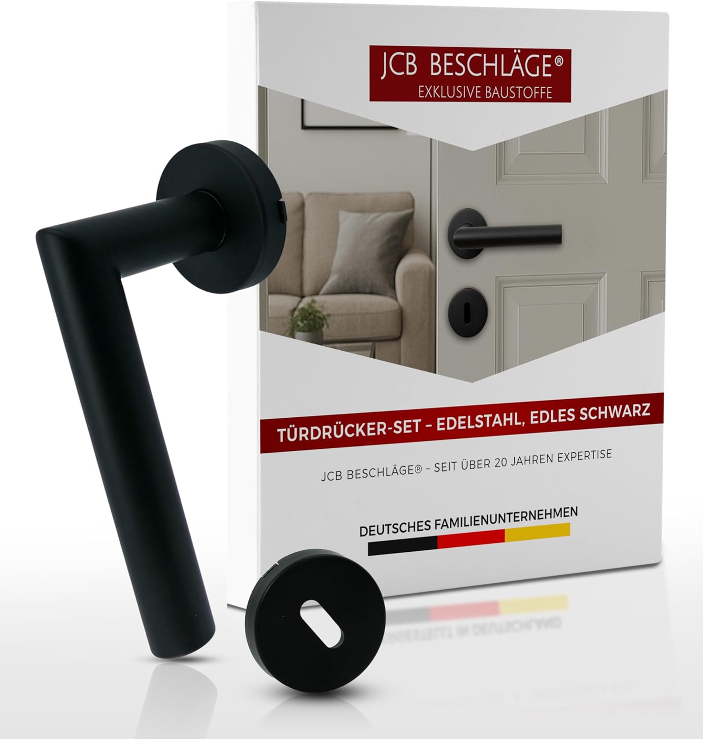 321.0265.56 Thea II ATP ProGriff Türgriffe mit Rosetten Edelstahl schwarz für Bunt Bart Schlüssel