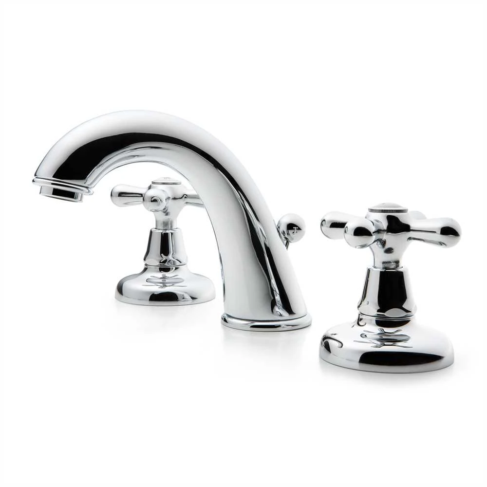 11.015.12 Drei-Loch-Armatur Kreuzgriff THPG Messing verchromt